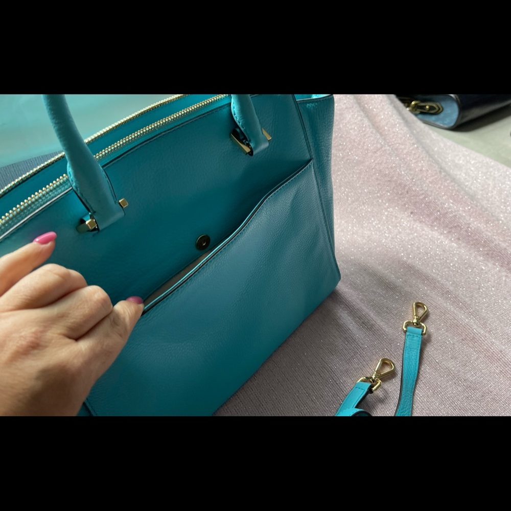 Michael Kors Hudson Aqua Marine Satchel Bag - Picture 6 of 9